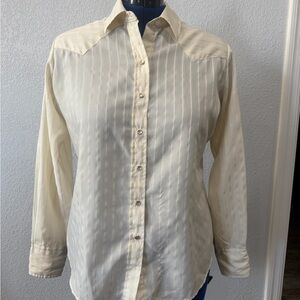 Panhandle Slim Cream Long-Sleeve Western Button-Down Shirt